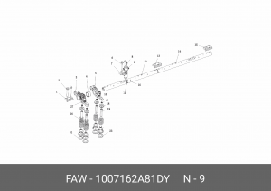 Клапан тормозной электромагнитный 3310, 4250, 4180 1007162A81DY FAW