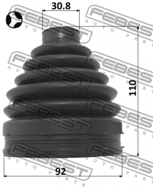 ПЫЛЬНИК ШРУС ВНУТРЕННИЙ КОМПЛЕКТ 92X110X30.8 подходит для FORD TRANSIT TT9 2006- 2115-TRDT FEBEST