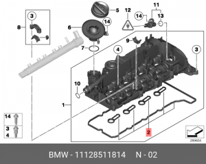 к-т прокладок ГБЦ!\ BMW 3-Series E90/E91/E92/E93/F30/F31 11 12 8 511 814 BMW