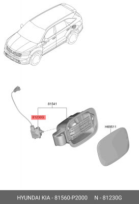 механизм замка лючка бензобака!\ Hyundai, KIA 81560P2000 MOBIS