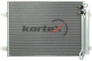 Радиатор кондиционера с ресивером  VW Passat B6 (05-) (фланцы рядом с ресивером) KRD2209 KORTEX