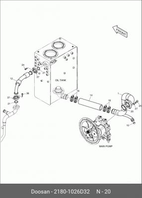 2180-1026D32 О-Кольцо 2180-1026D32 DOOSAN