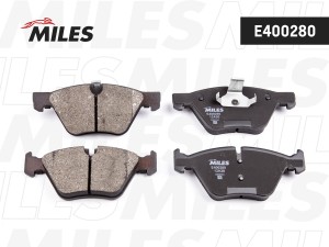 Колодки тормозные передние (без датчика) (Смесь Low-Metallic) (BMW E90/E60 1.8-3 E400280 MILES