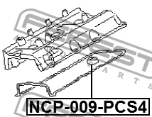 Кольцо уплотн свечного колодца комплект (4 шт) NISSAN MAXIMA 2000-2006 NCP-009-P NCP-009-PCS4 FEBEST