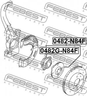 Ступица передняя MITSUBISHI LANCER/MIRAGE CJ 1995-2003 0482G-N84F 0482G-N84F FEBEST
