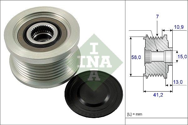 шкив генератора!\ Toyota Hi-ace/Hi-lux/Land Cruiser 2.5D/3.0D 01> 535 0173 10 INA