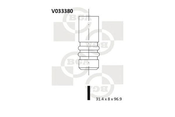 клапан выпускной! 31.5x8x96.9\ VW Golf/Passat/Sharan, Audi A4 1.9TDi 91> V033380 BG AUTOMOTIVE