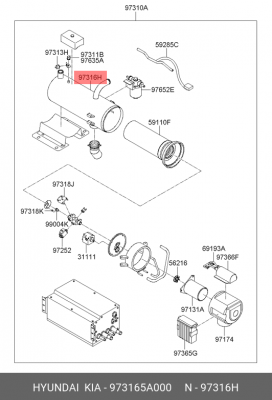 Корпус ПЖД HYUNDAI County,AeroTown,AeroQeeun OE 973165A000 HYUNDAI KIA
