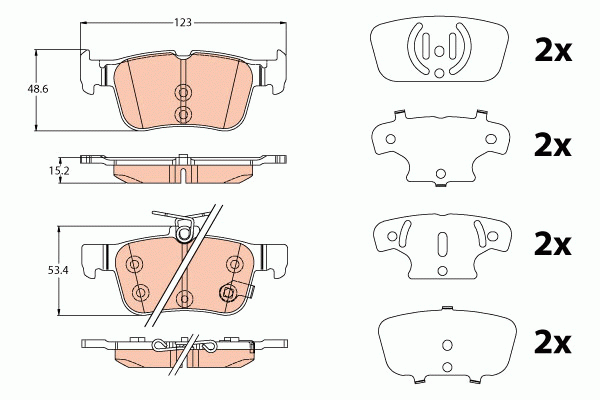 Колодки задние FORD MONDEO V 9/14- GDB2115 GDB2115 TRW