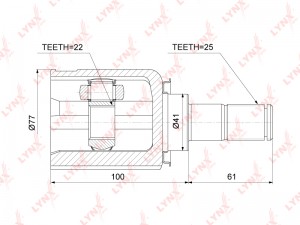 ШРУС внутренний подходит для KIA Ceed(ED) 1.4-1.6 08 CI-3743 CI-3743 LYNXAUTO