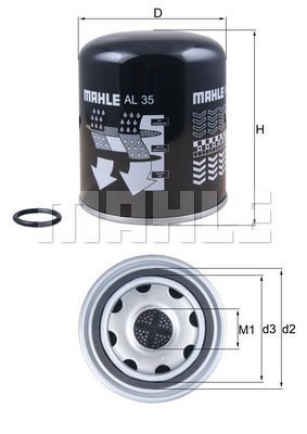 фильтр осушителя воздуха с маслоотделителем AL 35 MAHLE KNECHT