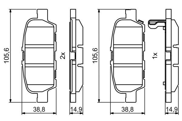 Колодки тормозные дисковые задние 0986494857 0986494857 BOSCH
