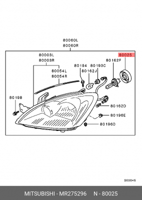 КРЫШКА ФАРЫ MR275296 MR275296 MITSUBISHI