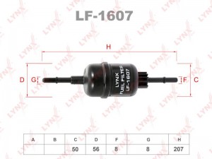 фильтр топливный!\ Ford Fiesta/Fusion, Mazda 2 1.25-2.0 02> LF-1607 LYNXAUTO