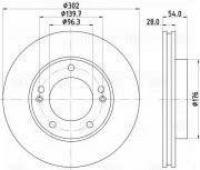 Диск торм. Kia Sorento (02-) перед. d=302 (DF 073303)  2шт DF073303 TRIALLI