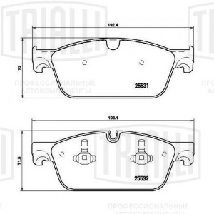 Колодки торм. Mercedes ML (W166) (11-) диск. перед. 193x72 (PF 4290) PF 4290 TRIALLI