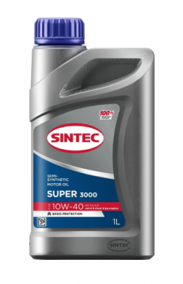 Масло моторное SINTEC Super 3000 SG/CD 10W40 п/синт.1л 600239 SINTEC