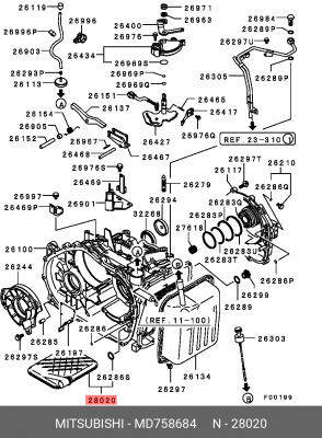 Фильтр масляный АКПП MITSUBISHI Lancer 9 (03-) OE MD758684 MITSUBISHI