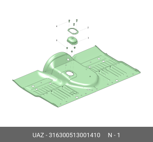 Уплотнитель УАЗ-3163 пола под рычаг КПП (ОАО УАЗ) 316300513001410 UAZ UAZ