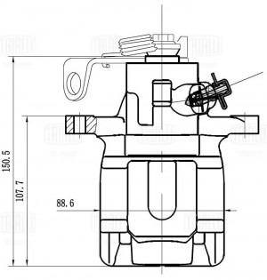 Суппорт торм. Citroen C3 (02-)/C2 (03-)/Peugeot 207 (06-) зад. лев. d=38мм (CF 1 CF103563 TRIALLI