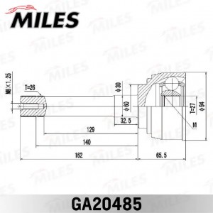 ШРУС наружный TOYOTA HIACE/HILUX/4RUNNER 2.8 89- (GSP 859016) GA20485 GA20485 MILES