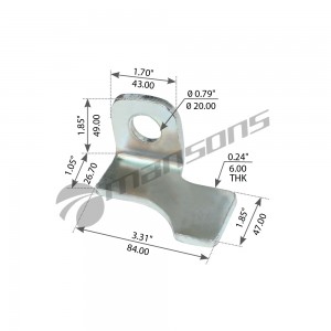кронштейн полурессоры! (м)наружний 84x47x43x6mm (уголок левый)FRL 360165 MANSONS