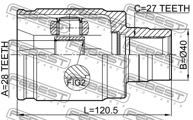 ШРУС внутренний HONDA Civic (06-) комплект FEBEST 0311-CIVHYRH FEBEST