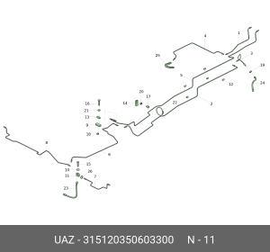 Тройник УАЗ-3163 (2008г.в.без АБС) тормозной системы задний (ОАО УАЗ) 315120350603300 UAZ UAZ