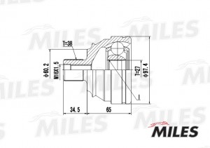 ШРУС наружный VW T4 1.9D-2.8 90-03 (GKN 302446) GA20528 GA20528 MILES
