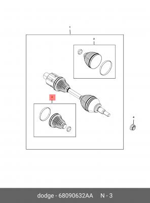 ПЫЛЬНИК ШРУСА 68090632AA 68090 632AA MOPAR