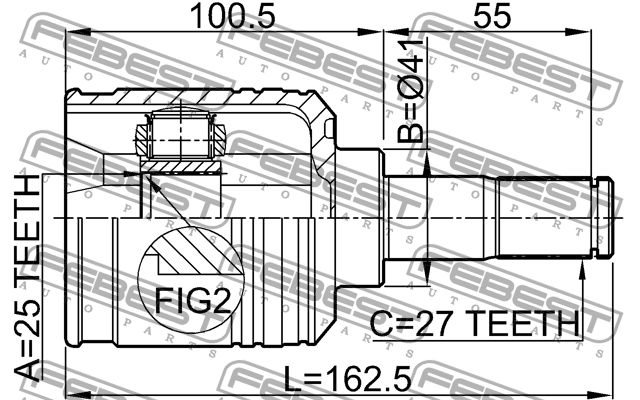 ШРУС 2211-NS27LH 2211-NS27LH FEBEST