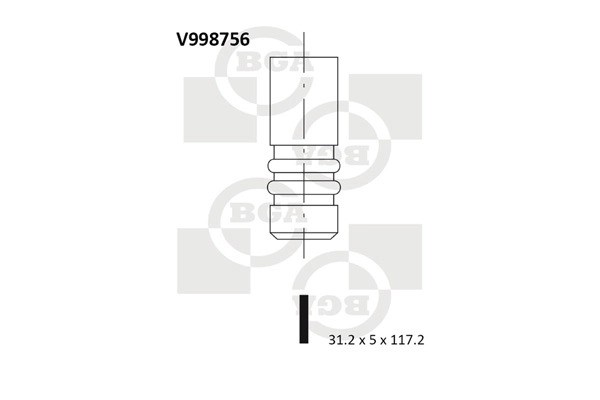 клапан впускной! 31.2x5x117.2\ Opel Astra H/Zafira 1.6i 16V Z16XEP 06> V998756 BG AUTOMOTIVE