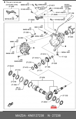 САЛЬНИК ПРИВОДА  KN0127238 KN01-27-238 MAZDA