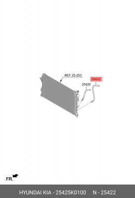 ШЛАНГ СИСТЕМЫ ОХЛАЖДЕНИЯ 25425-K0100 25425K0100 HYUNDAI KIA