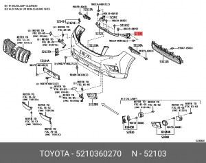 Клык бампера 5210360270 Toyota 52103-60270 TOYOTA