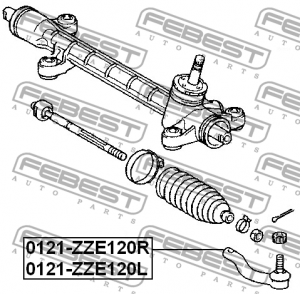 Наконечник рулевой правый 0121-ZZE120R FEBEST