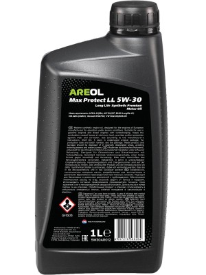 AREOL Max Protect LL 5W-30 (1L) масло моторное! синт ACEA A3/B4, API SN/CF, MB 2 5W30AR012 AREOL