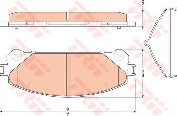 Колодки тормозные TOYOTA Highlander (10-) передние (4шт.) TRW GDB3484 TRW