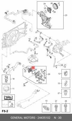 Термостат OPEL Astra H (09-),Corsa D (12-) OE 24435102 GENERAL MOTORS