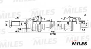 Привод в сборе левый/правый MERCEDES BENZ W631 2.4D 88-96 (GKN 302865) GC00075 GC00075 MILES