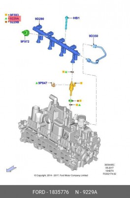 Кольцо уплотнительное FORD Kuga (12-) форсунки топливной OE 1 835 776 FORD