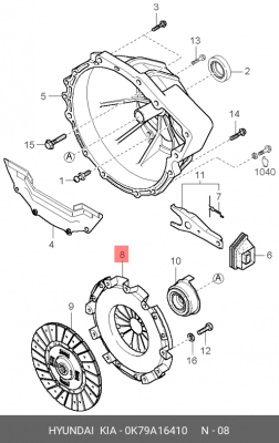 Корзина сцепления KIA Bongo 3 (06-) (2.7/3.0) OE 0K79A16410 HYUNDAI KIA