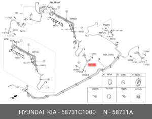 Шланг тормозной HYUNDAI Sonata (14-) KIA Optima (16-) передний левый OE 58731C1000 HYUNDAI KIA