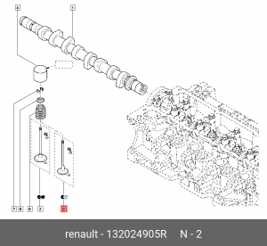 Клапан выпускной RENAULT Megane (03-) (1.5 DCI K9K) комплект 4шт. OE 132024905R RENAULT