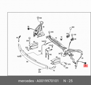 MERCEDES BENZ C 220 CDI крепеж фары ниж.наруж. (лев=прав) A 001 997 01 01 MERCEDES BENZ