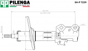 Амортизатор передний правый, газовый TOYOTA COROLLA 150 SH-P7239 SHP7239 PILENGA