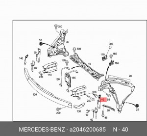 MERCEDES BENZ GLK-CLASS X204 (2008>) ПОСЛЕ 2012 ГОДА ЛЕВЫЙ A2046200685 MERCEDES BENZ