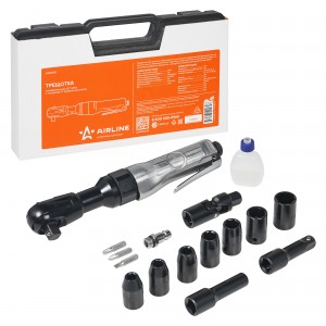 Трещотка пневматическая 1/2 61Нм с головками 17 предметов кейс (ATAZ020) ATAZ020 AIRLINE