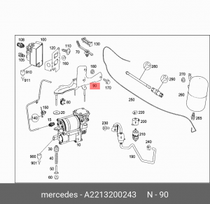 КРОНШТЕЙН КОМПРЕССОРА A2213200243 MERCEDES BENZ