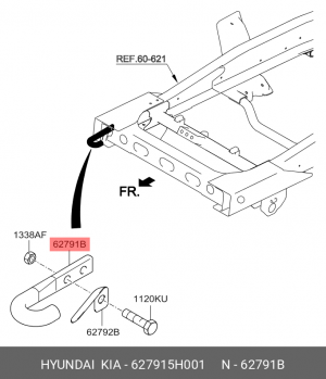 Крюк HYUNDAI HD65,72,78 буксирный передний OE 627915H001 HYUNDAI KIA